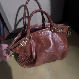 Coach Brown Leather Satchel with Gold Accents